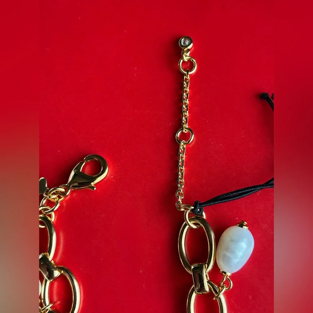 kate spade Gold-Tone Bracelet with Blue Crystal and Pearl Charms - Picture 13 of 13